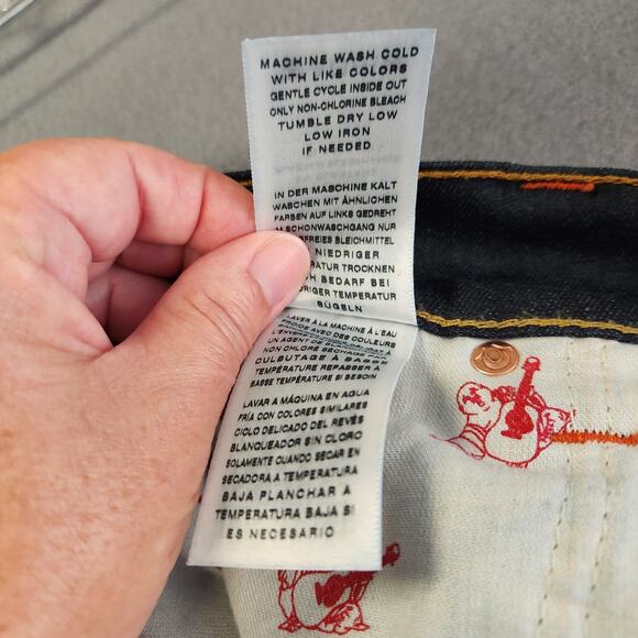 TRUE RELIGION Old Croaker Straightleg Flap Pocket Jeans Mens 44 |Tag 42| DK Wash - Picture 8 of 12